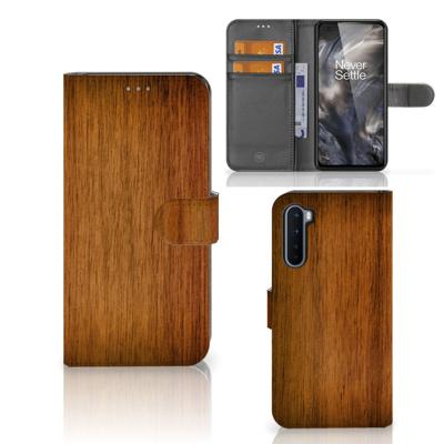OnePlus Nord | Book Style Case | Donker Hout