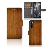 OnePlus Nord | Book Style Case | Donker Hout