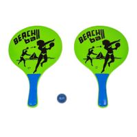 Houten beachball set groen met beachball print   -