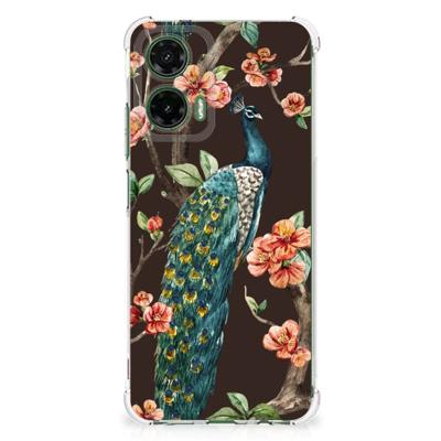 Motorola Moto G35 Case Anti-shock Pauw met Bloemen Motorola Moto G35 Case Anti-shock Pauw met Bloemen