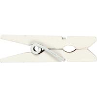 Creativ Company Mini wasknijper, afm 35x7 mm, dikte 9 mm, wit, 20 stuk/ 1 doos