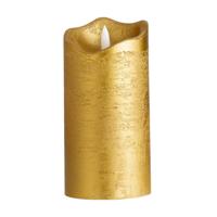 Leen Bakker - LED Kaars Rustiek - Goud - 15xØ7,6 Cm - Paraffine - Goudkleurig