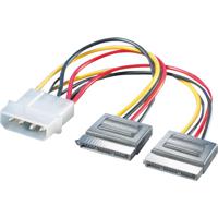 ROLINE Y-Adapterkabel 4 pol. HDD / 2x SATA, 0,12 m - thumbnail