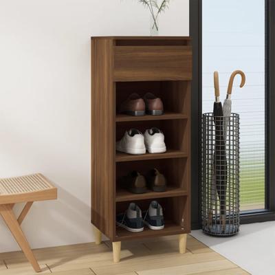 Schoenenkast 40x36x105 cm bewerkt hout bruin eikenkleur