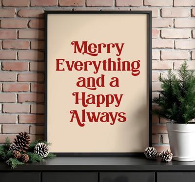 Alles en altijd gelukkig kerst poster
