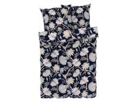 LIVARNO home Satijnen dekbedovertrek 240 x 220 cm (Bloemen/donkerblauw)