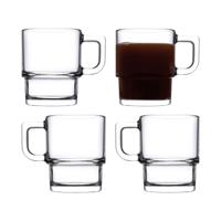 Pasabahce Koffie/thee glazen Cameron - set 4x stuks - transparant glas - 320 ml