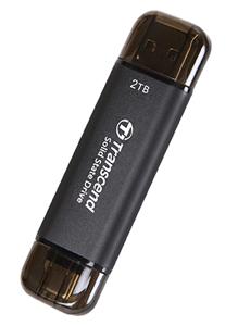 Transcend TS2TESD310C externe solide-state drive 2 TB USB Type-a naar USB Type-C 3.2 Gen 2 (3.1 Gen 2) Zwart
