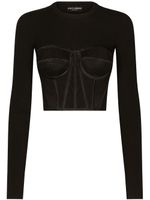 Dolce & Gabbana pull bustier en maille nervurée - Noir