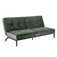 20% korting - Leen Bakker - Slaapbank Linz- - Velvet - Groen - 95x198x87 Cm