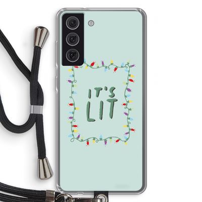 It's Lit: Samsung Galaxy S21 FE Transparant Hoesje met koord