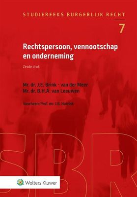 Rechtspersoon, vennootschap en onderneming - J.E. Brink-van der Meer - Paperback (9789013166835)
