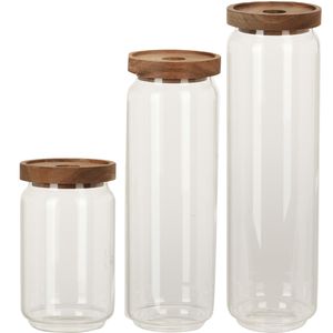 Keuken voorraadpotten set van 6x stuks in 1500/1300/700 ml van glas