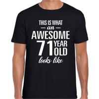 Awesome 71 years - geweldig 71 jaar cadeau t-shirt - zwart - voor heren - Verjaardag cadeau