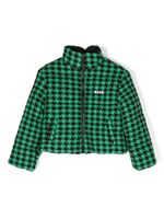 MSGM Kids veste zippée à motif pied-de-poule - Vert