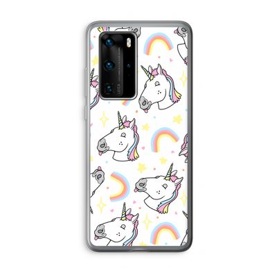 Rainbow Unicorn: Huawei P40 Pro Transparant Hoesje