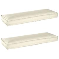 VidaXL Pallet kussen set 2 pcs crème 120 x 40 x 8 cm oxford stof