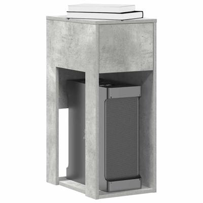 Computertorenstandaard met lade 30x44x74 cm betongrijs