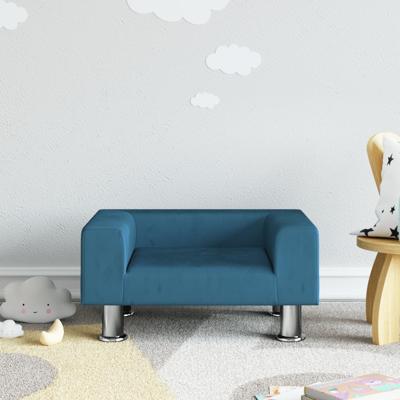 Kinderbank 50x40x26,5 cm fluweel blauw