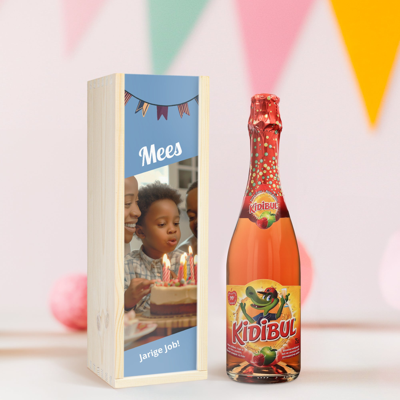 Kinderchampagne in bedrukte kist - Kidibul (750ml)