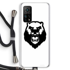 Angry Bear (white): Xiaomi Mi 10T 5G Transparant Hoesje met koord