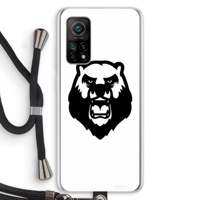 Angry Bear (white): Xiaomi Mi 10T 5G Transparant Hoesje met koord