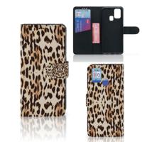 Samsung Galaxy M31 | Telefoonhoesje | Met pasjeshouder | Leopard