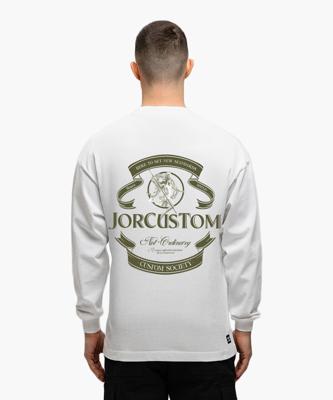 Jorcustom Ribbon Longsleeve T-Shirt Heren Wit - Maat S - Kleur: Zwart | Soccerfanshop