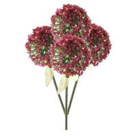 Kunstbloemen Sierui/Allium - 4x - op steel - roze/rood - 70 cm - Bloemen voor binnen