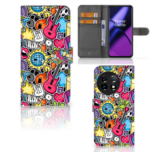 OnePlus 11 Wallet Case met Pasjes Punk Rock