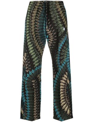 COUNTY OF MILAN pantalon ample à plumes - Marron