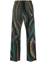 COUNTY OF MILAN pantalon ample à plumes - Marron
