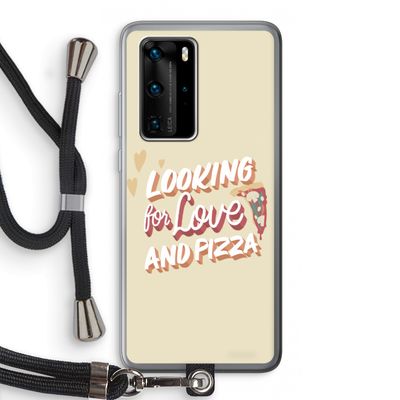 Pizza is the answer: Huawei P40 Pro Transparant Hoesje met koord