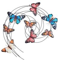 Anna's Collection Tuindecoratie vlinders - 3D - gekleurd - 65,5 cm - muur/schutting decoratie
