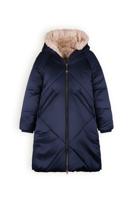 NoNo Meisjes winterjas lang met capuchon - Beetle - Navy blauw