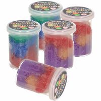 5x Potjes speelgoed/hobby galaxy slijm gekleurd 6 x 4,8 cm 150 ml inhoud