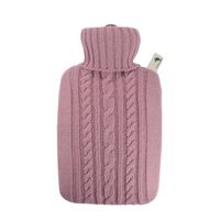 Luxe warmwaterkruik met gebreide hoes pastel roze 1,8 liter - Kruiken