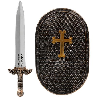 Zwaard met schild voor een ridder - verkleed speelgoed - 50 cm - kunststof - wapens - voor kinderen