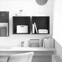Wandkast 2 pcs Zwart Eiken 37 x 37 x 37 cm Bewerkt hout