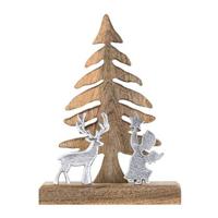 SVJ Decoratieve Kerstboom - 27x20x6 cm - Mango Hout - Naturel