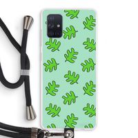 Groene blaadjes: Samsung Galaxy A71 Transparant Hoesje met koord