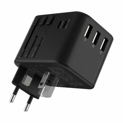 Rolling Square Wereldstekker Travel Adapter l Universele Reisstekker Quick Charger 35.5W - 3 USB en 2 USB-C met Power Delivery en Quick Charge