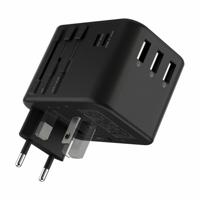 Rolling Square Wereldstekker Travel Adapter l Universele Reisstekker Quick Charger 35.5W - 3 USB en 2 USB-C met Power Delivery en Quick Charge