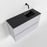 Toiletmeubel Mondiaz Ada | 80 cm | Meubelkleur Cale | Lex wastafel Urban Rechts | Zonder kraangat Toiletmeubel Mondiaz Ada | 80 cm | Meubelkleur Cale | Lex wastafel Urban Rechts | Zonder kraangat