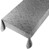 Bellatio Design Tafelzeil Flowers - donkergrijs natuur motief - 140 x 245 cm - Buiten en binnen