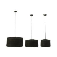 J-Line hanglamp Moonj - gras - zwart - 3 stuks