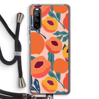 Perzik: Sony Sony Xperia 10 III Transparant Hoesje met koord