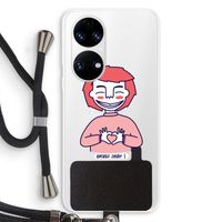 Hartje: Huawei P50 Transparant Hoesje met koord