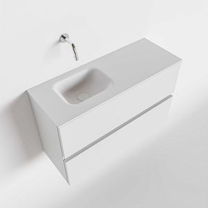 MONDIAZ ADA 80cm toiletmeubel talc. LEX wastafel talc links zonder kraangat