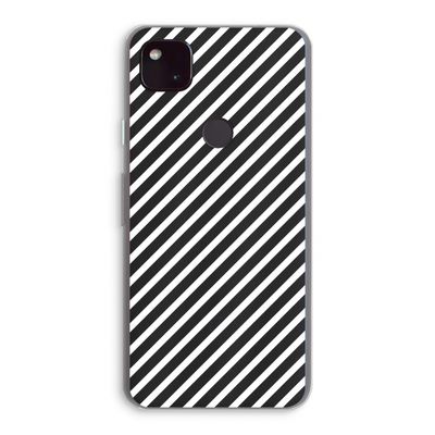 Strepen zwart-wit: Google Pixel 4a 5G Transparant Hoesje